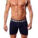 Microfiber Boxer Brief // Dark Blue + Grey + White (M)