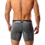 Microfiber Boxer Brief // Jasper Gray + Black + White (L)