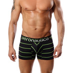 Striped Microfiber Trunk // Black + Green (S)