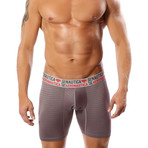 Microfiber Boxer Brief // Gray + Red (L)