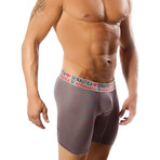 Microfiber Boxer Brief // Gray + Red (L)