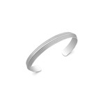 Matte-Finished Flat Bangle Bracelet // Silver // Large