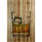 Bourbon Rocks // Natural Pine Wood (24"W x 36"H x 1.5"D)