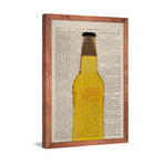 Full Beer Bottle // Framed Canvas (12"W x 18"H x 1.5"D)