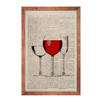 Red Wine Glass // Framed Canvas (12"W x 18"H x 1.5"D)