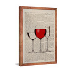 Red Wine Glass // Framed Canvas (12"W x 18"H x 1.5"D)