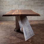 Dining Table // Live Edge Black Walnut + Aluminum Inserts (72"L x 38"W x 30"H)