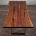 Dining Table // Live Edge Black Walnut + Steel Legs (72"L x 38"W x 30"H)