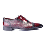 Patent Croc Embossed Captoe Oxford // Bordeaux (Euro: 45)