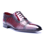 Patent Croc Embossed Captoe Oxford // Bordeaux (Euro: 44)