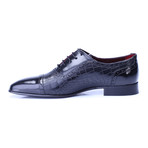 Patent Croc Embossed Captoe Oxford // Black (Euro: 44)