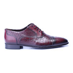 Croc Embossed Perforated Captoe Oxford // Bordeaux (Euro: 45)