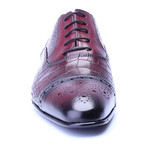 Croc Embossed Perforated Captoe Oxford // Bordeaux (Euro: 46)