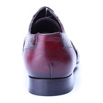 Croc Embossed Perforated Captoe Oxford // Bordeaux (Euro: 41)