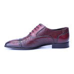 Croc Embossed Perforated Captoe Oxford // Bordeaux (Euro: 45)