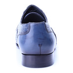 Croc Embossed Perforated Captoe Oxford // Dark Blue (Euro: 46)