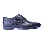 Croc Embossed Perforated Captoe Oxford // Black (Euro: 42)