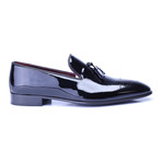 Patent Perforated Toe Tassel Loafer // Black (Euro: 43)