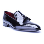 Patent Perforated Toe Tassel Loafer // Black (Euro: 44)