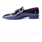 Patent Perforated Toe Tassel Loafer // Black (Euro: 46)