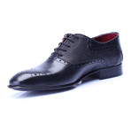 Mixed Texture Perforated Toe Oxford // Black (Euro: 46)