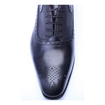 Mixed Texture Perforated Toe Oxford // Black (Euro: 46)