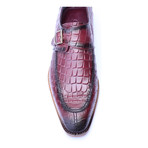 Croc Embossed Split Toe Single Monk // Bordeaux (Euro: 40)