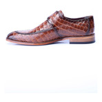 Croc Embossed Split Toe Single Monk // Tobacco (Euro: 42)