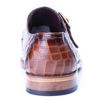 Croc Embossed Split Toe Single Monk // Tobacco (Euro: 39)