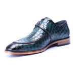 Croc Embossed Split Toe Single Monk // Green (Euro: 40)