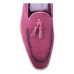 Stitched Tassel Loafer // Bordeaux Suede (Euro: 46)