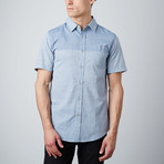 Intermix Woven Short-Sleeve Shirt // Blue (M)