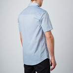 Intermix Woven Short-Sleeve Shirt // Blue (S)