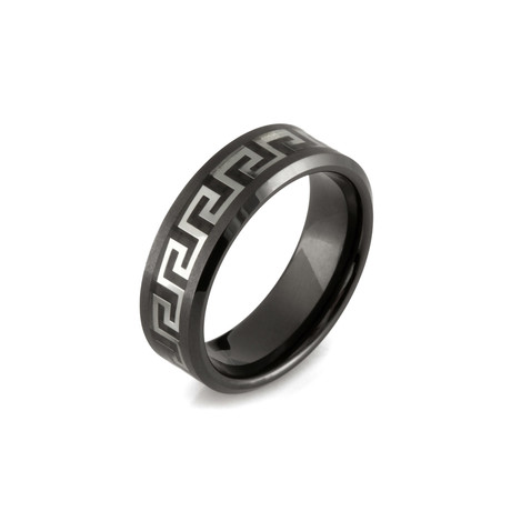 The Greek Key Ring // Silver (Size 8)