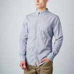 Truman Button-Up // Blue + White Micro Stripe (L)