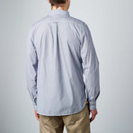 Truman Button-Up // Blue + White Micro Stripe (L)