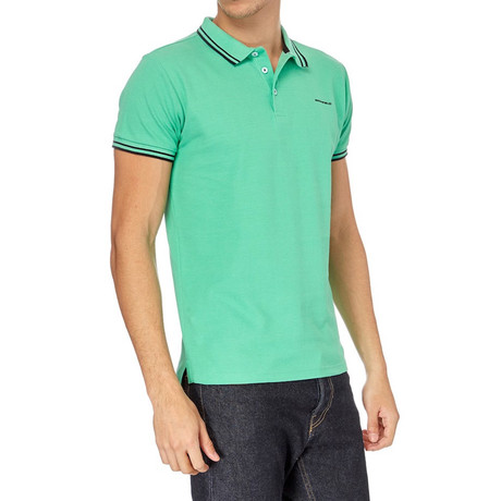 Contrast Stripe Ribbed Polo // Mint (S)
