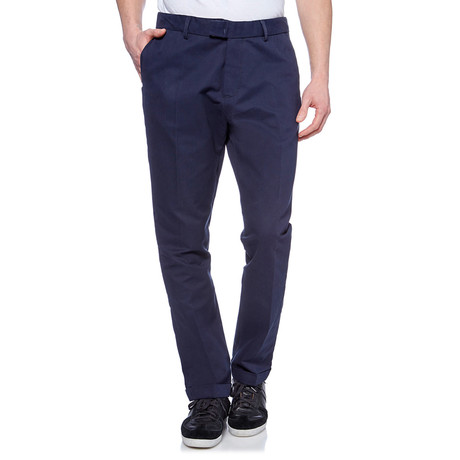 Slim Fit Cuffed Trouser // Navy (28WX30L)