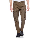 Slim Fit Cargo Chino // Army (40WX30L)