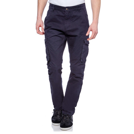 Slim Fit Cargo Chino // Navy (28WX30L)