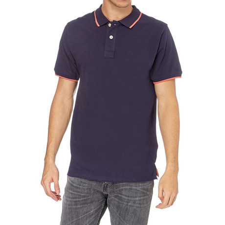 Contrast Ribbed Polo // Navy (S)