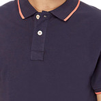 Contrast Ribbed Polo // Navy (S)