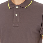 Contrast Ribbed Polo // Lead (S)