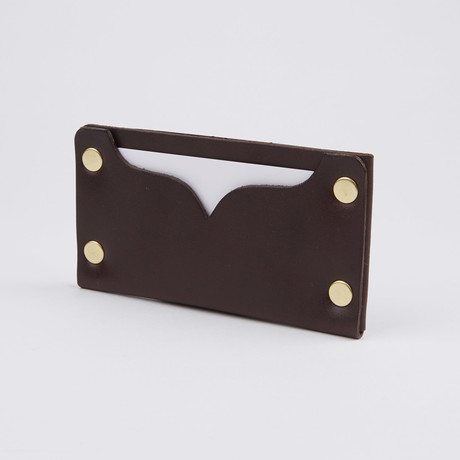 Riveted Leather Card Holder 1.0 // Brown