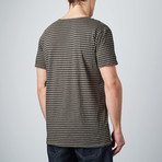 Stripe Scoopneck Shirt // Military Reactive (M)