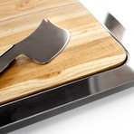 Atri Stainless Steel Tray + Cassino Cheese Knife