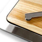 Atri Stainless Steel Tray + Cassino Cheese Knife