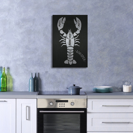 Lobster Formation // Brushed Aluminum (12"W x 18"H x 1.5"D)