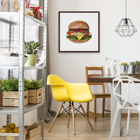Ultimate Burger // Framed Painting Print (12"W x 12"H x 1.5"D)