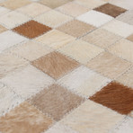 ECARPETGALLERY Cowhide Patchwork // Cream Rug // 5'5" x 7'9"